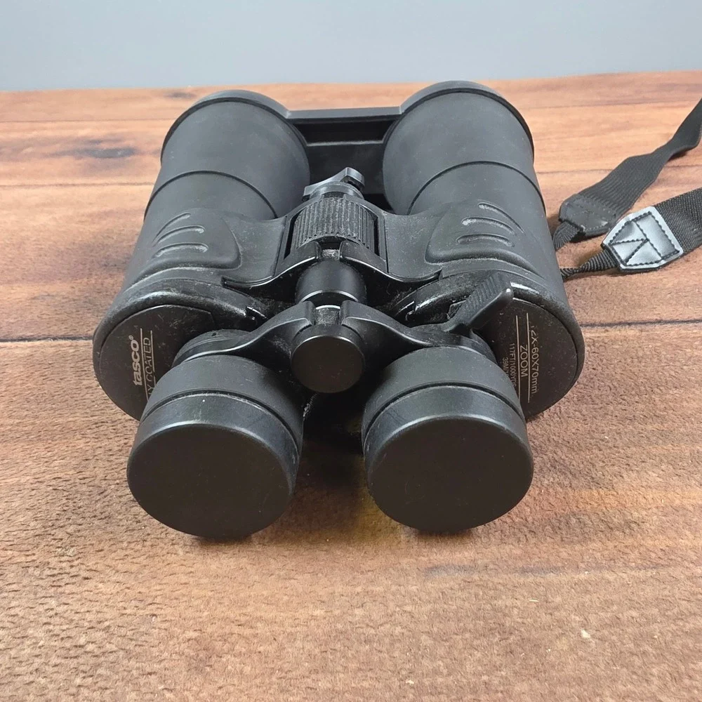 Tasco Binoculars 12x-60x70mm Zoom Black Good 124RB-1 Fully Coated with Case
